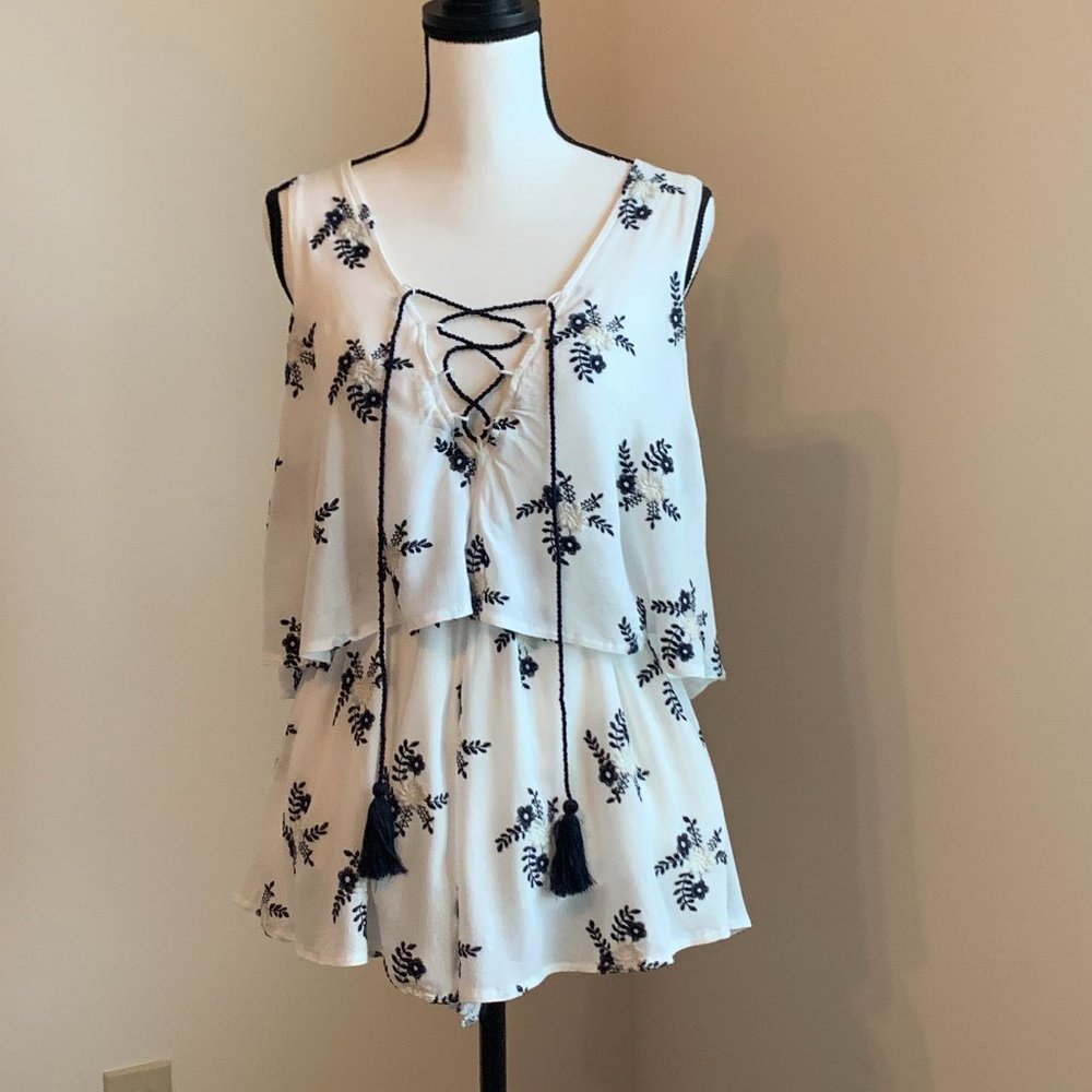 Vintage Havana Tie Front Romper